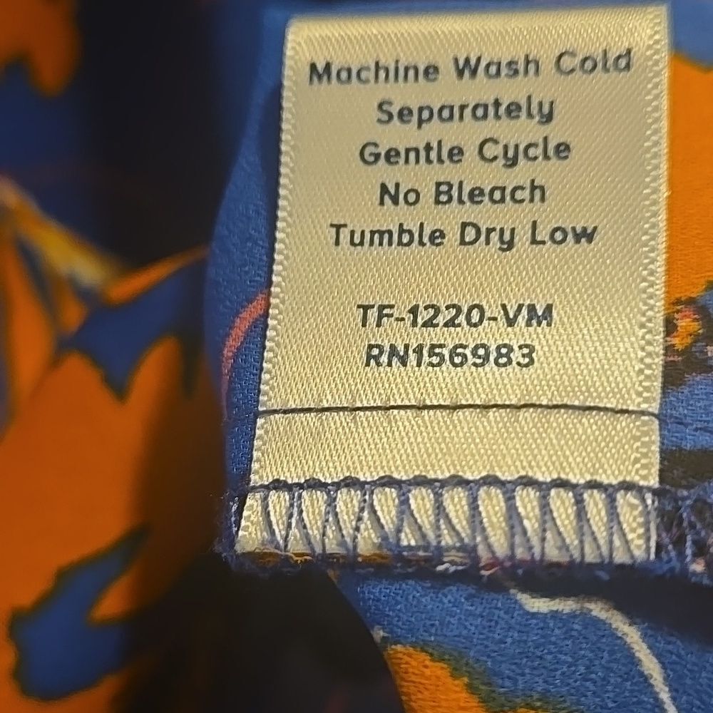 Floral Sleeveless Top Blue Orange Small Blouse Womens Hi Low Shirt ALLISON JOY - Picture 4 of 12